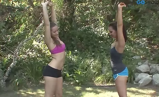 Lesbian Yoga Enthusiasts Embrace Outdoor Pleasures